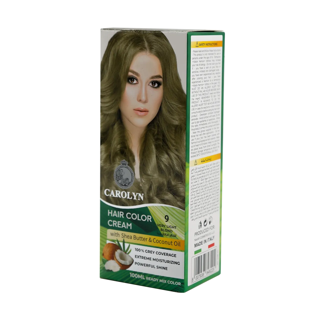 Carolyn - Hair Color - Carolyn Hair Color Cream Kit with Shea Butter & Coconut Oil 9 Very Light Blond