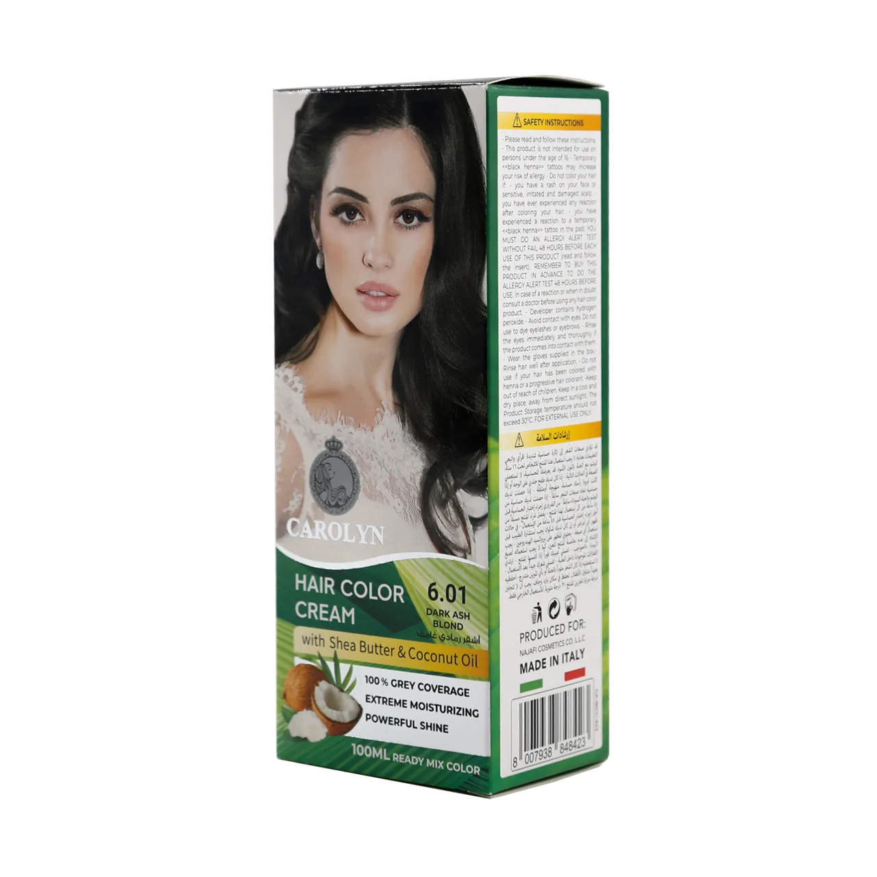 Carolyn - Hair Color - Carolyn Hair Color Cream Kit with Shea Butter & Coconut Oil 6.01 Dark Ash Blond
