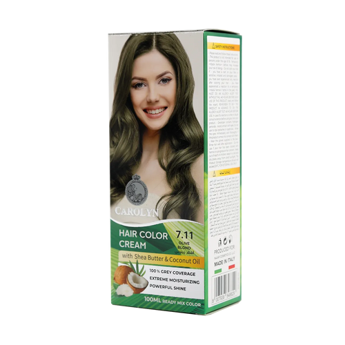 Carolyn - Hair Color - Carolyn Hair Color Cream Kit with Shea Butter & Coconut Oil 7.11 Olive Blond