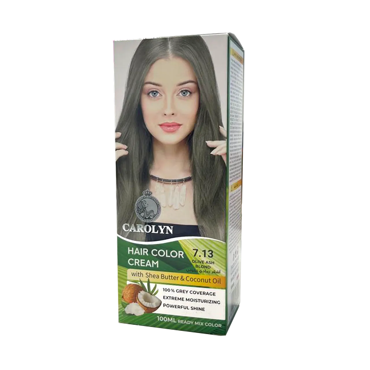 Carolyn - Hair Color - Carolyn Hair Color Cream Kit with Shea Butter & Coconut Oil 7.13 Olive Ash Blond