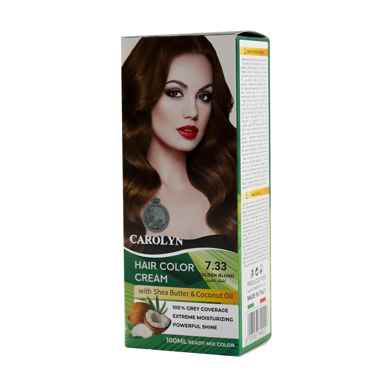 Carolyn - Hair Color - Carolyn Hair Color Cream Kit with Shea Butter & Coconut Oil 7.33 Golden Blond