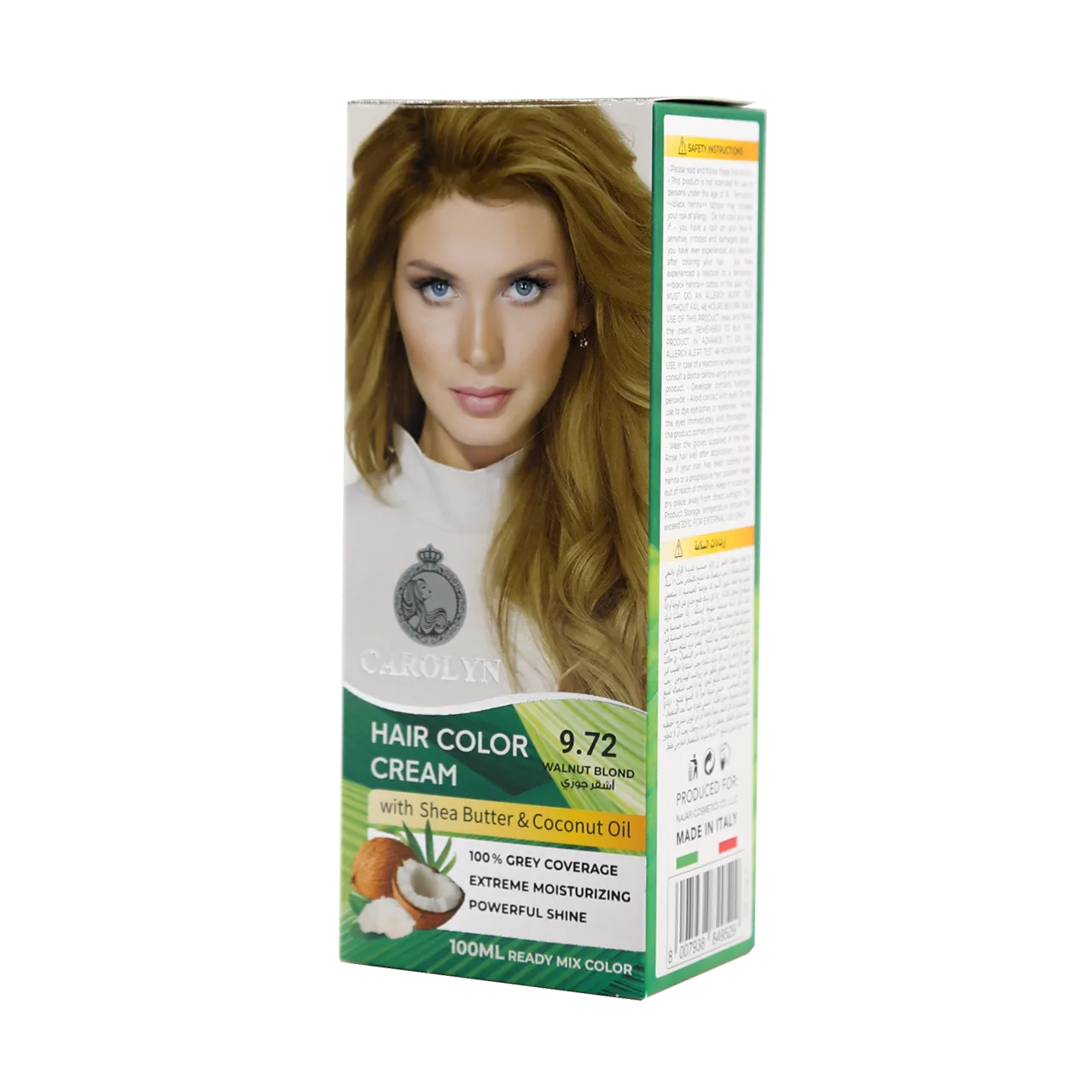 Carolyn - Hair Color - Carolyn Hair Color Cream Kit with Shea Butter & Coconut Oil 9.72 Walnut Blond