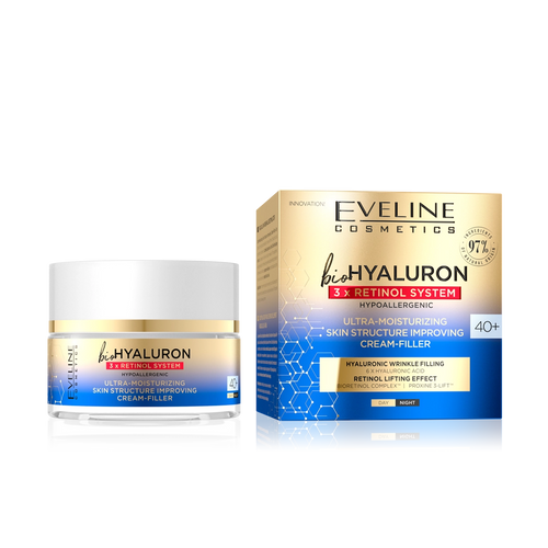 Eveline Cosmetics - Cream - Bio Hyaluron 3x Retinol System Cream 40+ 50ml
