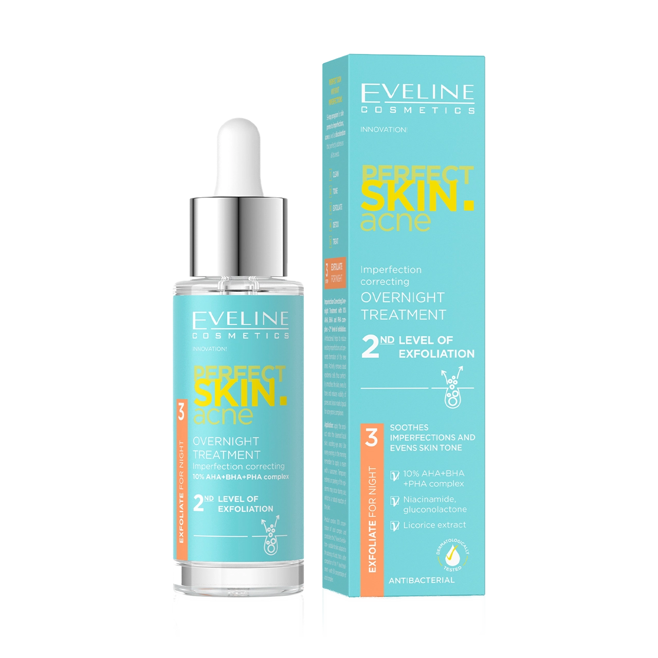 Eveline Cosmetics - Other - Perfect Skin Acne Overnight Treatment Exfoliation Level 2 30ml