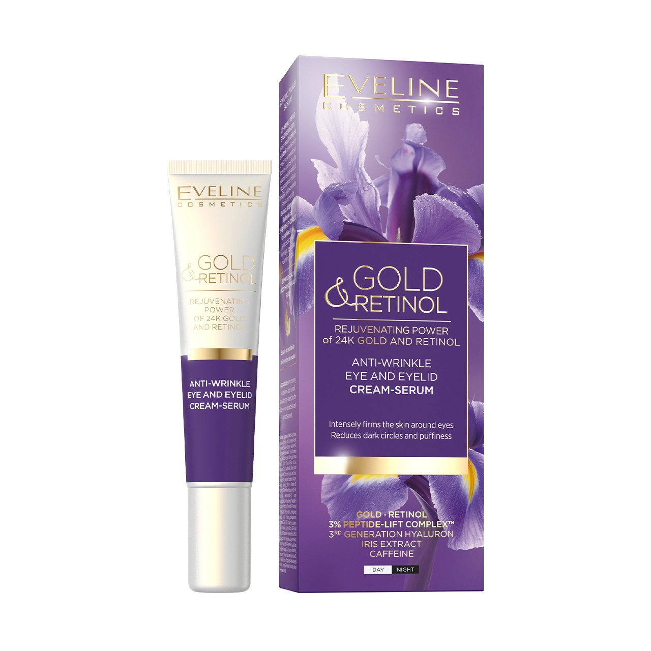 Eveline Cosmetics - Serum - Gold & Retinol Anti-wrinkle  Eye & Eyelid Cream-Serum 20ml