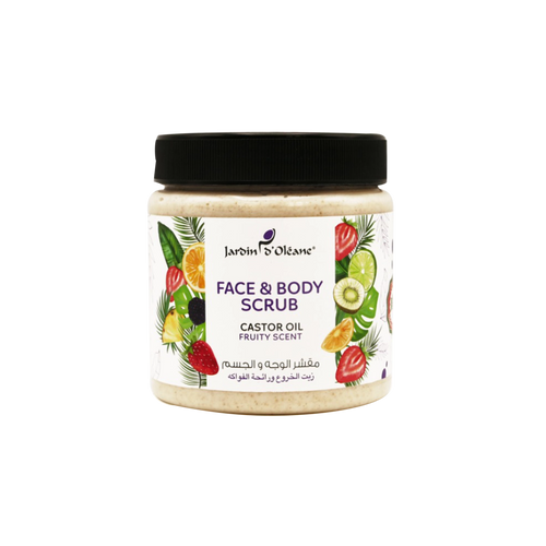 Jardin D'oleane - Scrub - Face & Body Scrub with Castor Oil & Fruity Scent 500ml