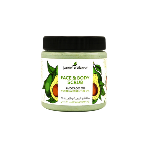 Jardin D'oleane - Scrub - Face & Body Scrub with Avocado Oil & Verbeena Essential Oil 500ml
