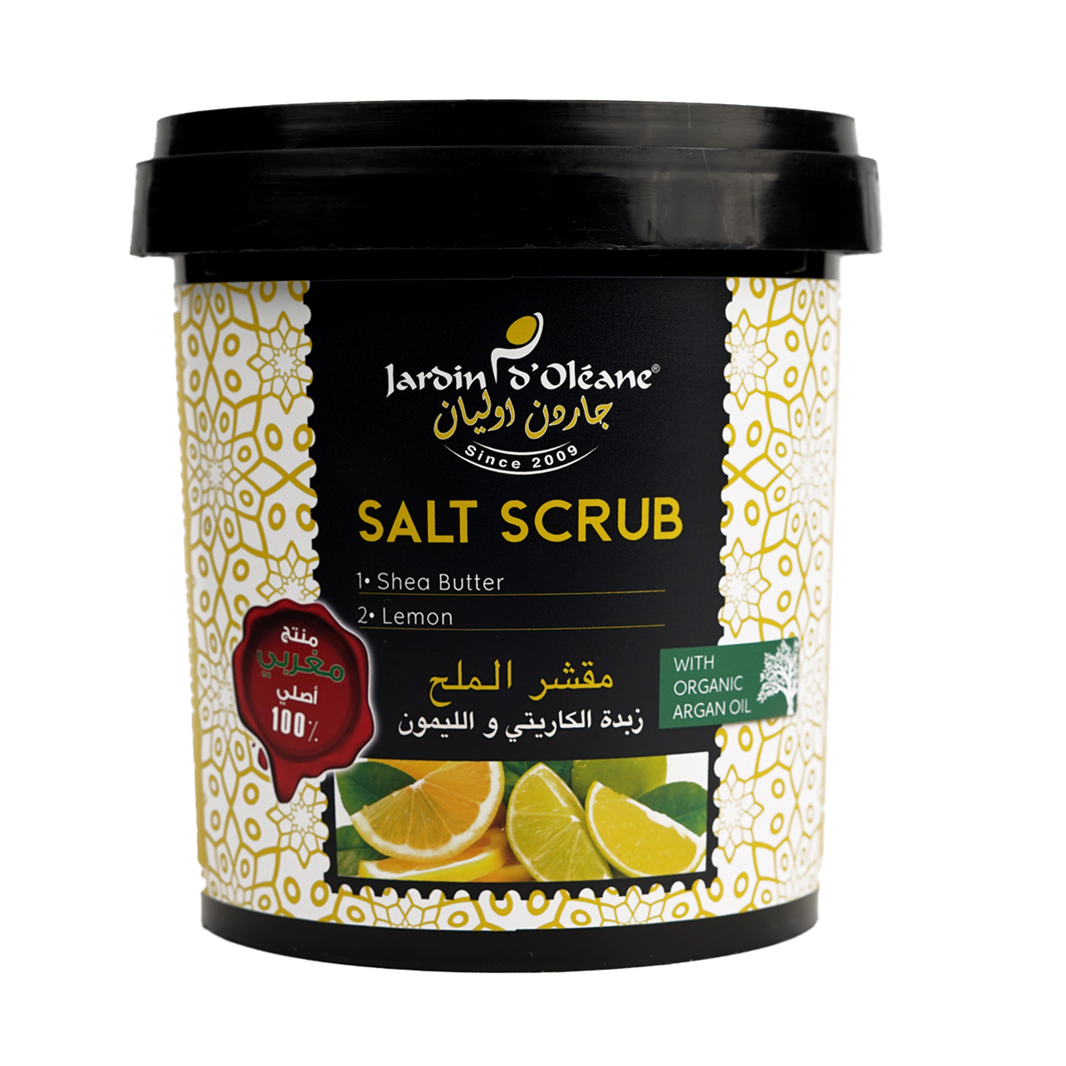 Jardin D'oleane - Scrub - Jardin D'oleane Salt Scrub with Shea Butter, Lemon and Organic Argan Oil 800g