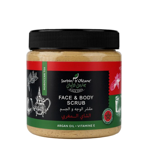 Jardin D'oleane - Scrub - Moroccan Tea Face & Body Scrub with Argain Oil and Vitamin E 500ml