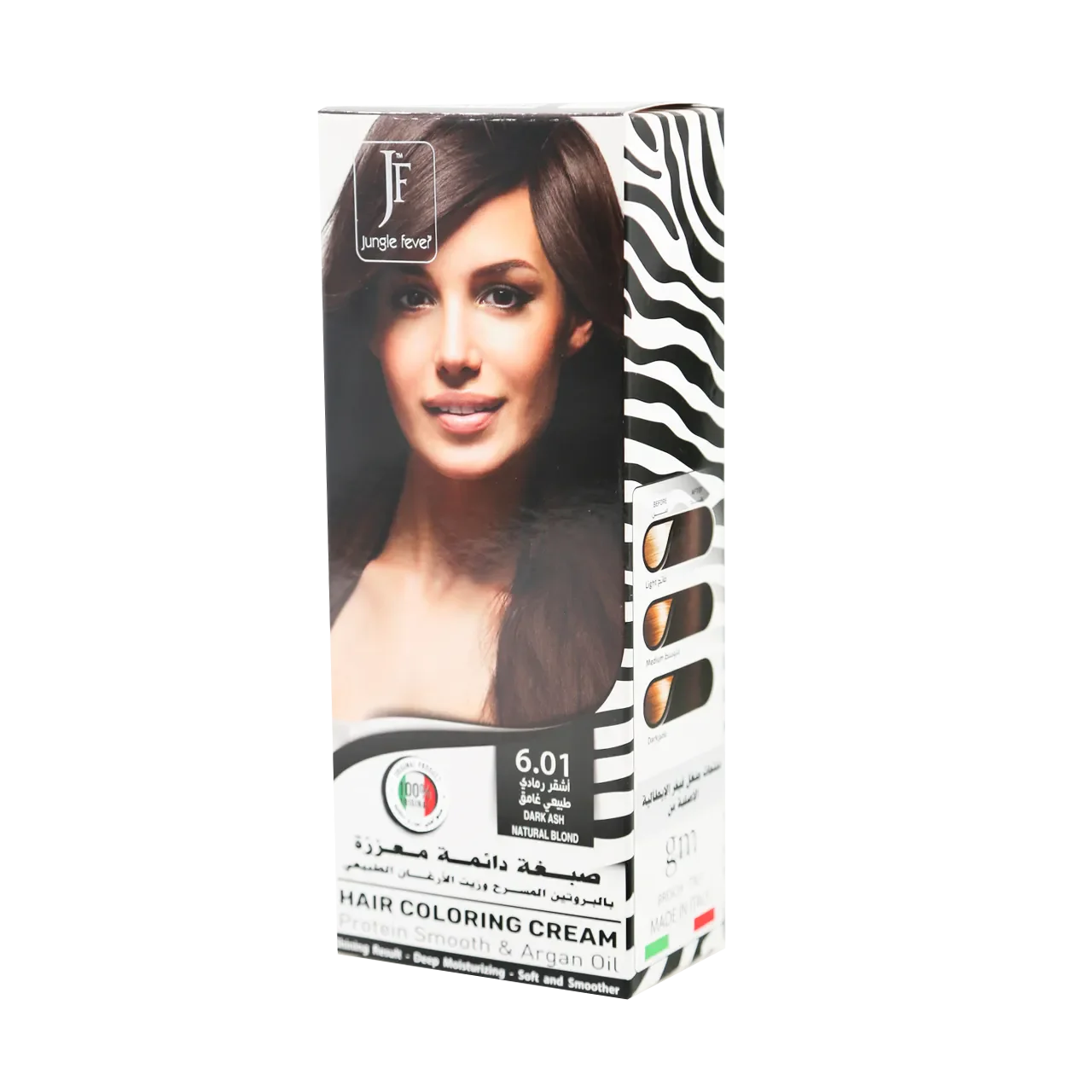 Jungle Fever - Hair Color Kit - Hair Coloring Cream Kit 6.01 Dark Ash Natural Blond