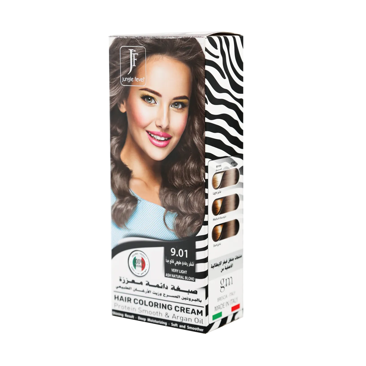 Jungle Fever - Hair Color Kit - Hair Coloring Cream Kit  9.01 Very Light Ash Natural Blond