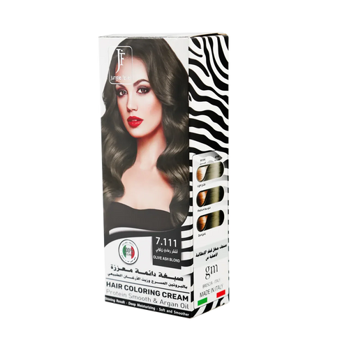Jungle Fever - Hair Color Kit - Hair Coloring Cream Kit 7.111 Olive Ash Blond