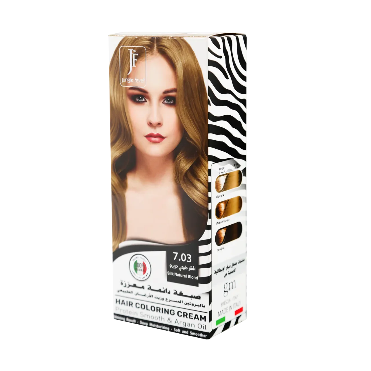 Jungle Fever - Hair Color Kit - Hair Coloring Cream Kit 7.03 Silk Natural Blond