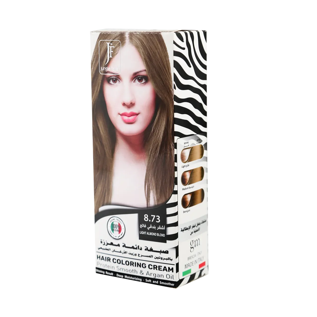 Jungle Fever - Hair Color Kit - Hair Coloring Cream Kit 8.73 Light Almond Blond