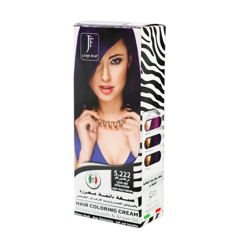 Jungle Fever - Hair Color Kit - Hair Coloring Cream Kit 5.222 Extra Intense Light Violet Brown