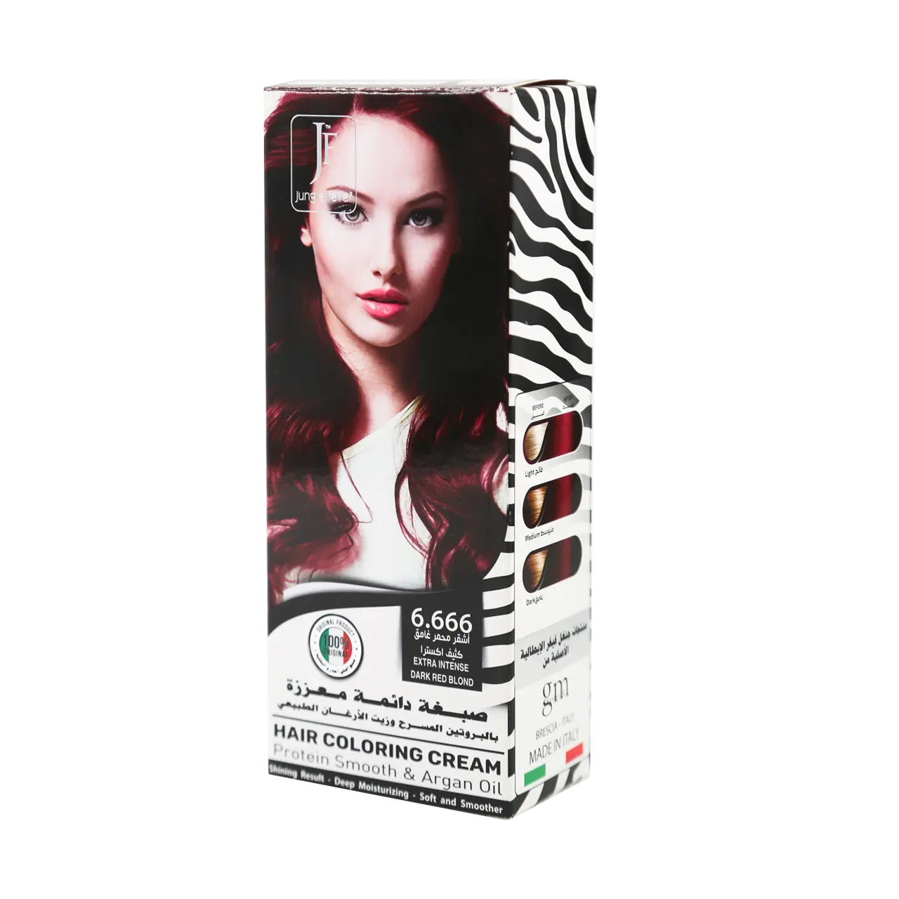 Jungle Fever - Hair Color Kit - Hair Coloring Cream Kit 6.666 Extra Intense Dark Red Blond
