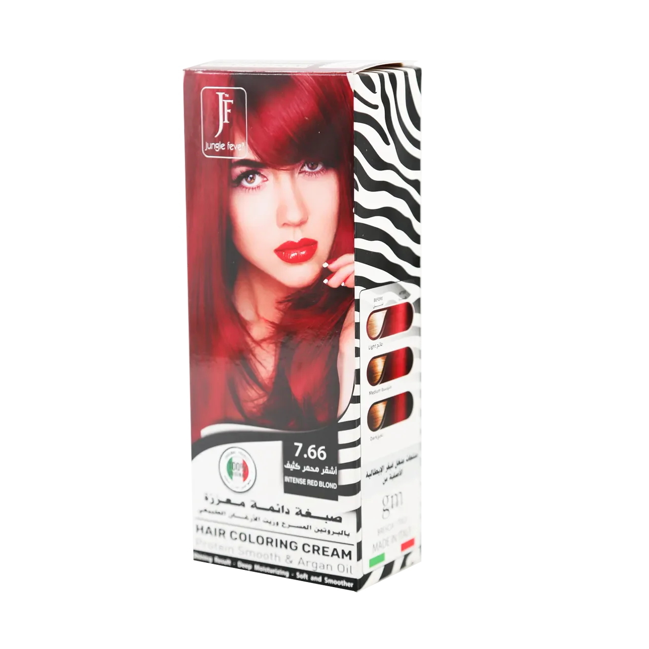 Jungle Fever - Hair Color Kit - Hair Coloring Cream Kit 7.66 Intense Red Blond