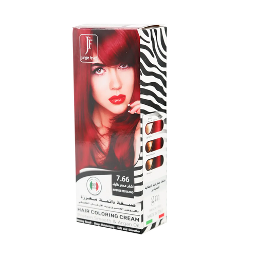 Jungle Fever - Hair Color Kit - Hair Coloring Cream Kit 7.66 Intense Red Blond
