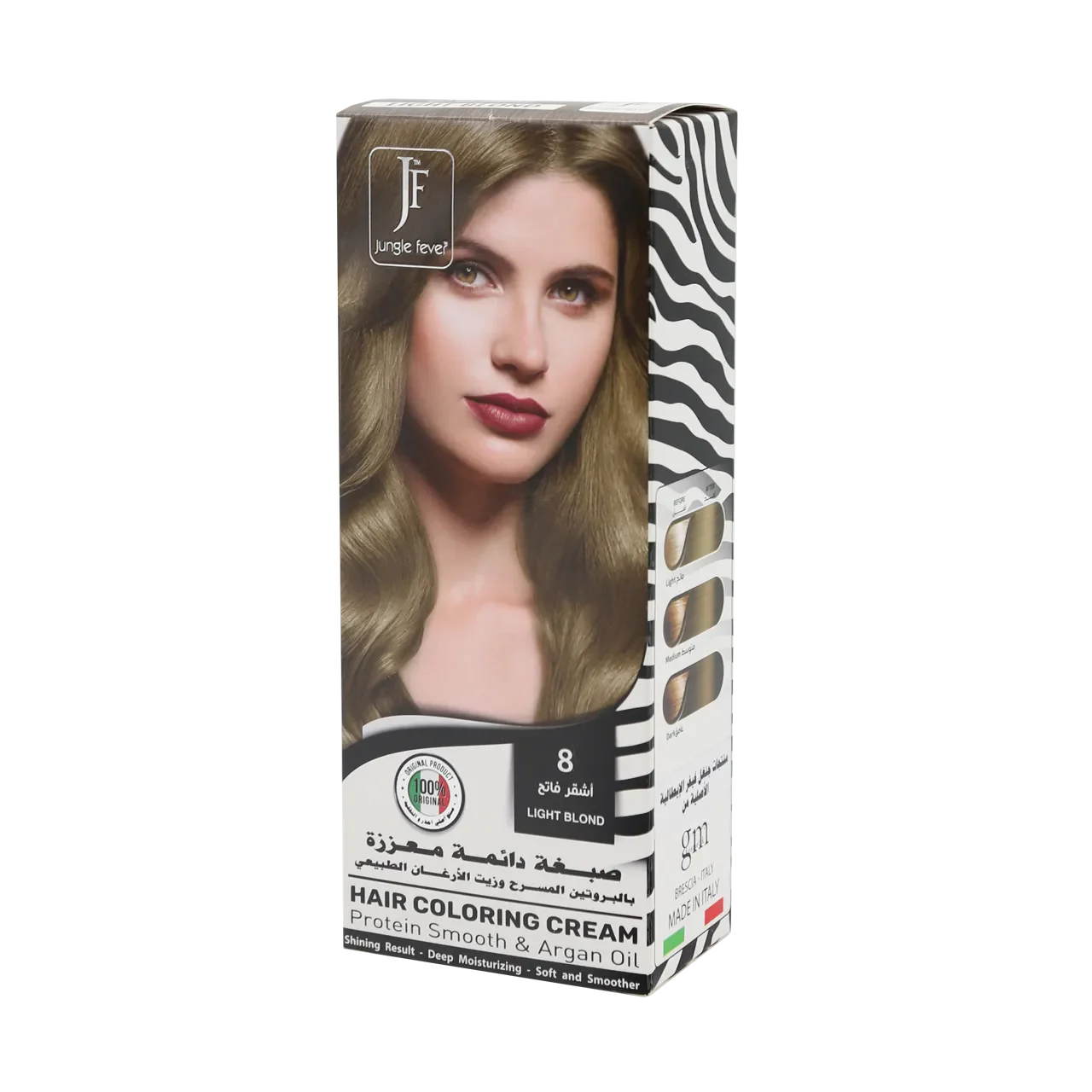 Jungle Fever - Hair Color Kit - Hair Coloring Cream Kit 8 Light Blond