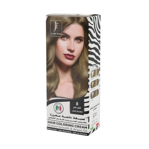 Jungle Fever - Hair Color Kit - Hair Coloring Cream Kit 8 Light Blond