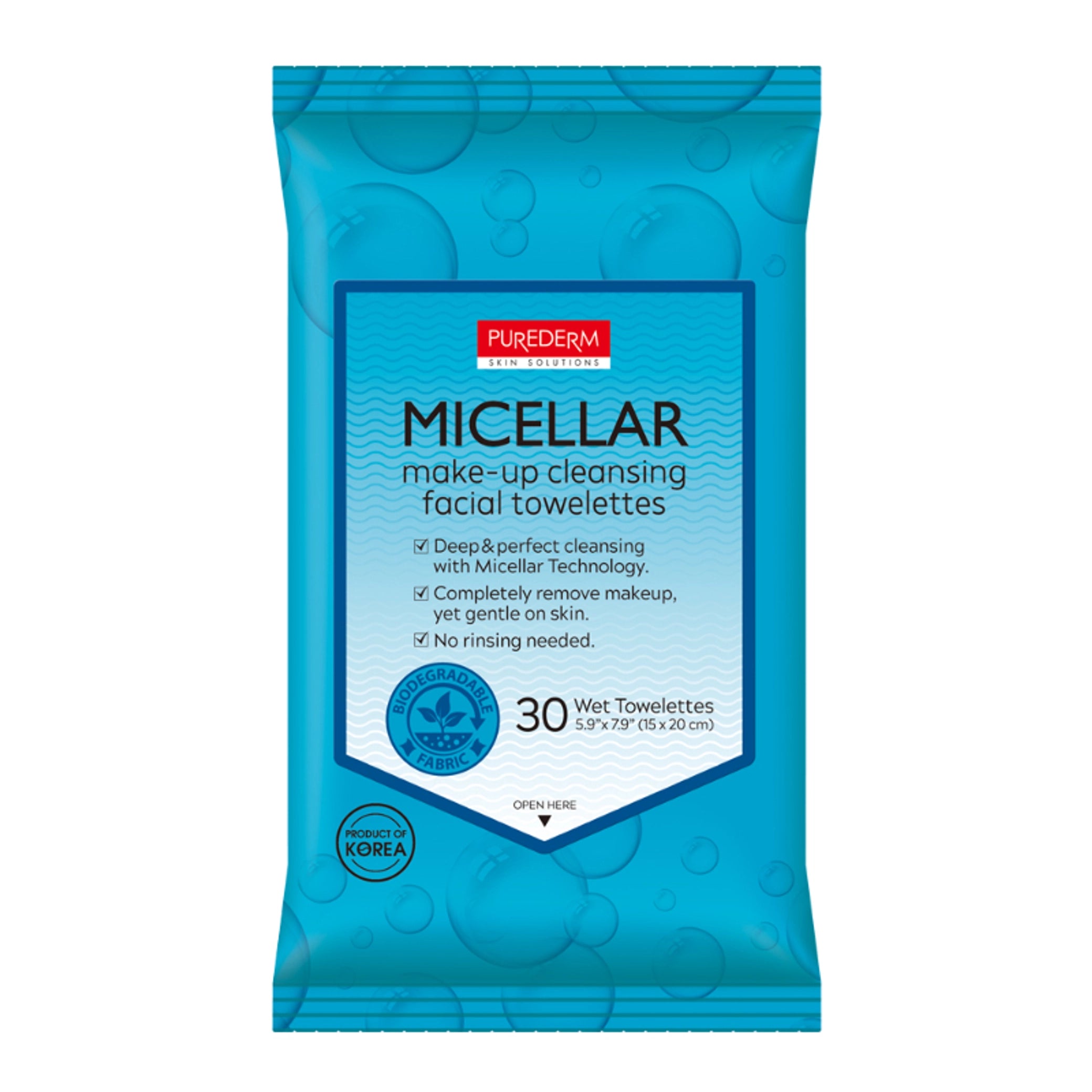 Purederm - Cleansing Towelettes - Micellar Make-up Cleansing Facial Towelettes