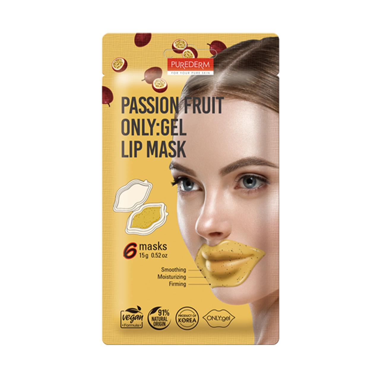 Purederm - Mask - Passion Fruit ONLY:gel Lip Mask (6 Masks)
