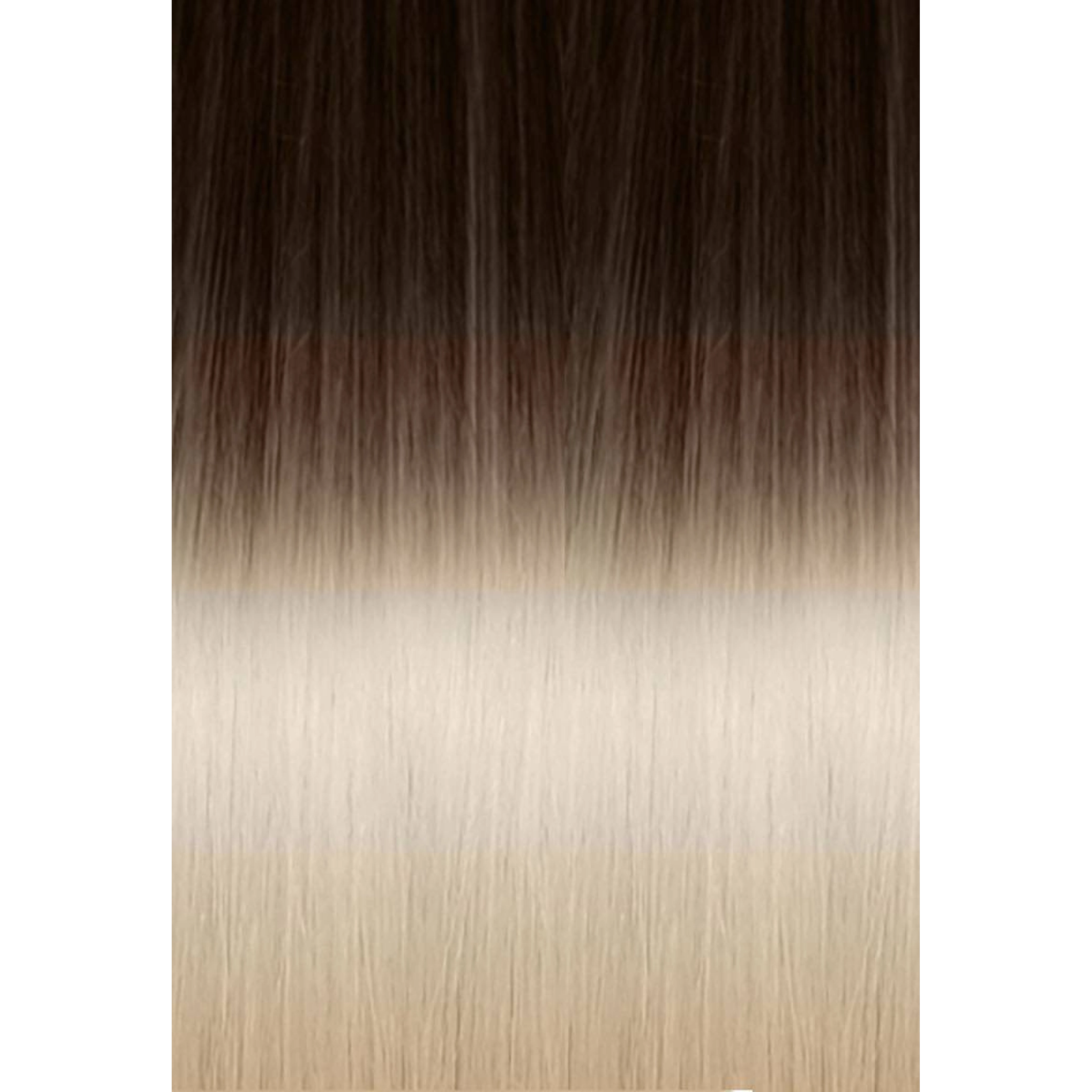 Seiseta - Hair Extension - Keratin Fusion Russian Hair Extension 20PCS Ombre 4/1001 Brown/Platinum Blonde 55CM